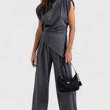 Sofia Ensemble Asymétrique avec Épaules Drapées