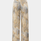 Inna Pantalons Droits Taille Haute avec Imprimé Marbre