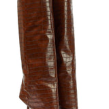 Bottes à Talons Hauts en Cuir Synthétique Crocodile avec Bout Aiguisé