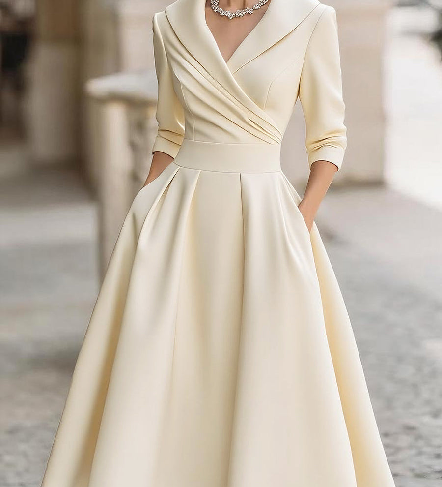 Lina - Robe midi en satin