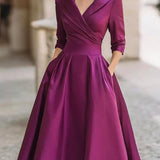Lina - Robe midi en satin