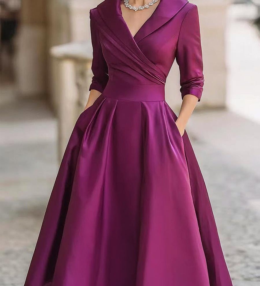 Lina - Robe midi en satin
