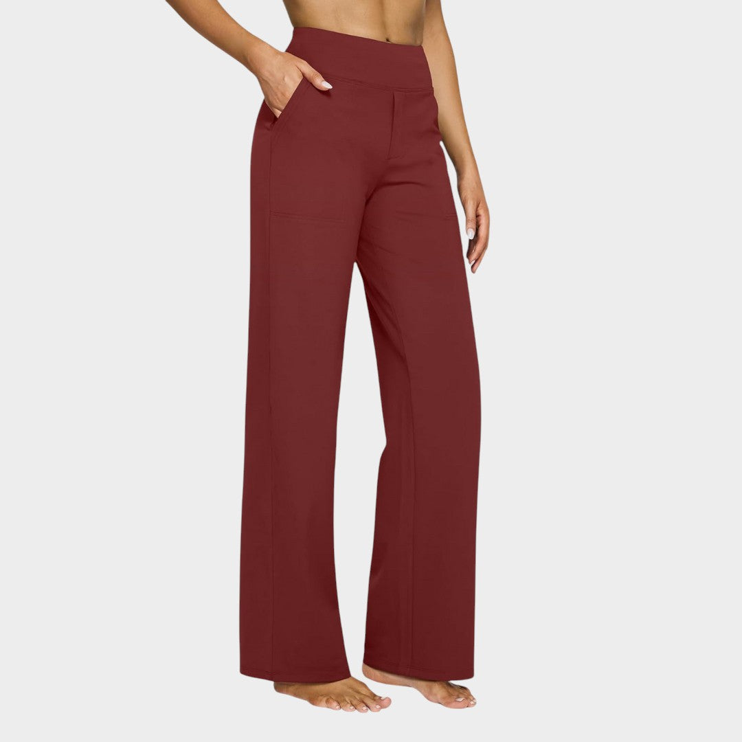 Calista™ | Pantalons femme à jambes larges couleur marron