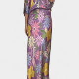 Shae Ensemble Doux de Blouse et Jupe Trompette Fleurie