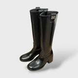 Bottes Longues en Cuir avec Plateforme Style Knight