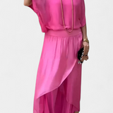 Maravilla Ensemble Fluide de Deux Pièces avec Top Ample et Jupe Asymétrique