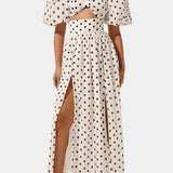 Ensemble Jupe et Haut à Pois Sherine avec Manches Bouffantes