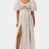 Ensemble Jupe et Haut à Pois Sherine avec Manches Bouffantes