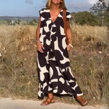 ELENA | ROBE IMPRIMÉE AVEC ENCOLURE EN V