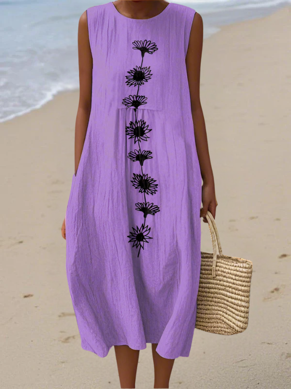 Emma | Robe Midi Violet Bloom