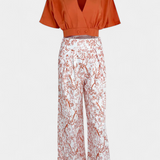 Olivia Ensemble Boho à Col V et Pantalon Large