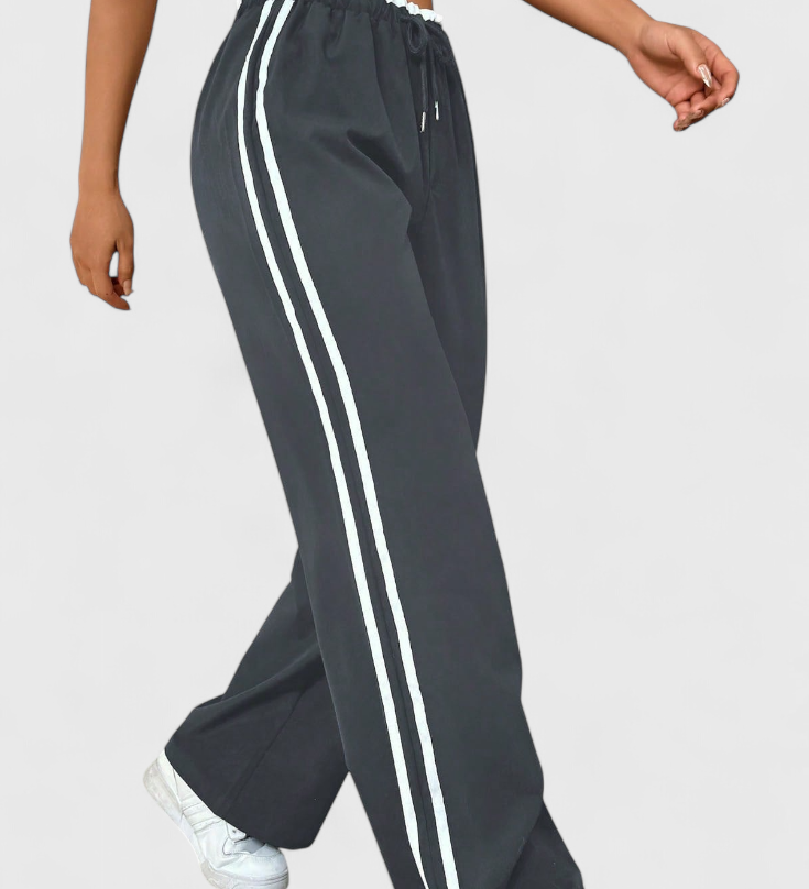 Pantalon Sportif Alanys à Jambes Larges avec Détail Latéral