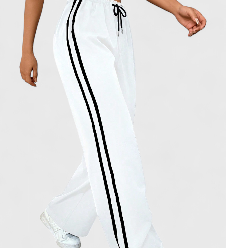 Pantalon Sportif Alanys à Jambes Larges avec Détail Latéral