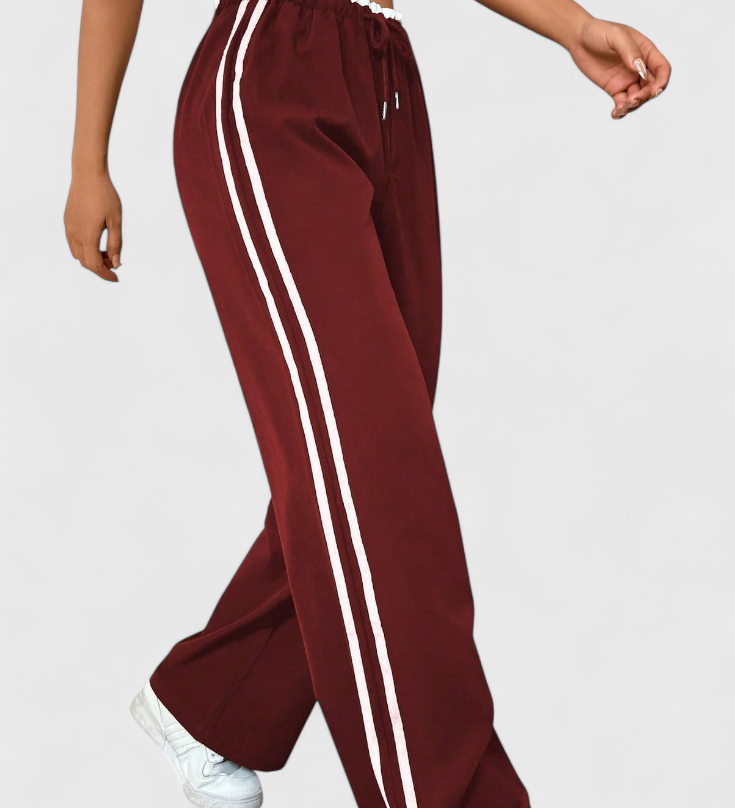 Pantalon Sportif Alanys à Jambes Larges avec Détail Latéral