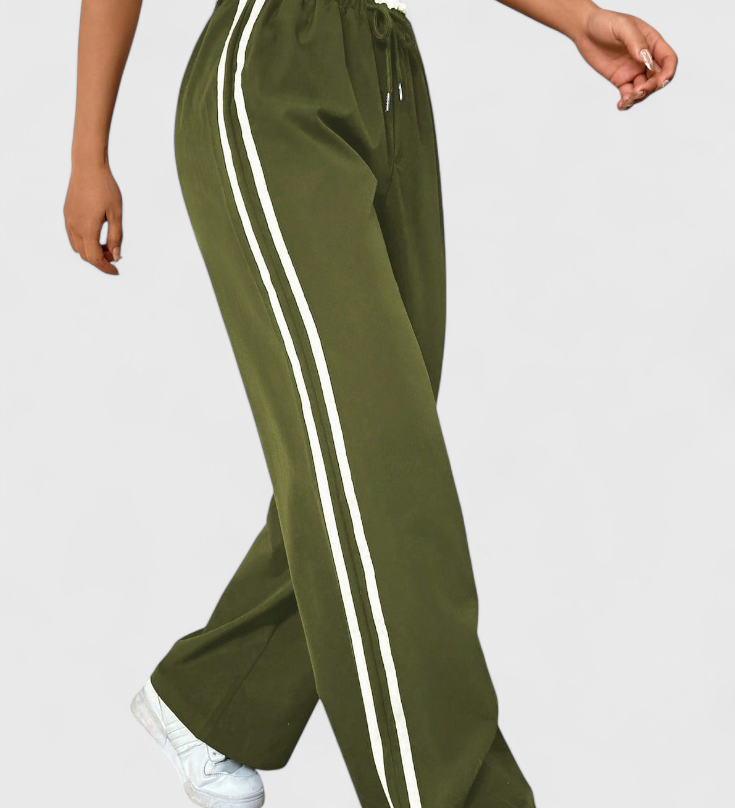 Pantalon Sportif Alanys à Jambes Larges avec Détail Latéral