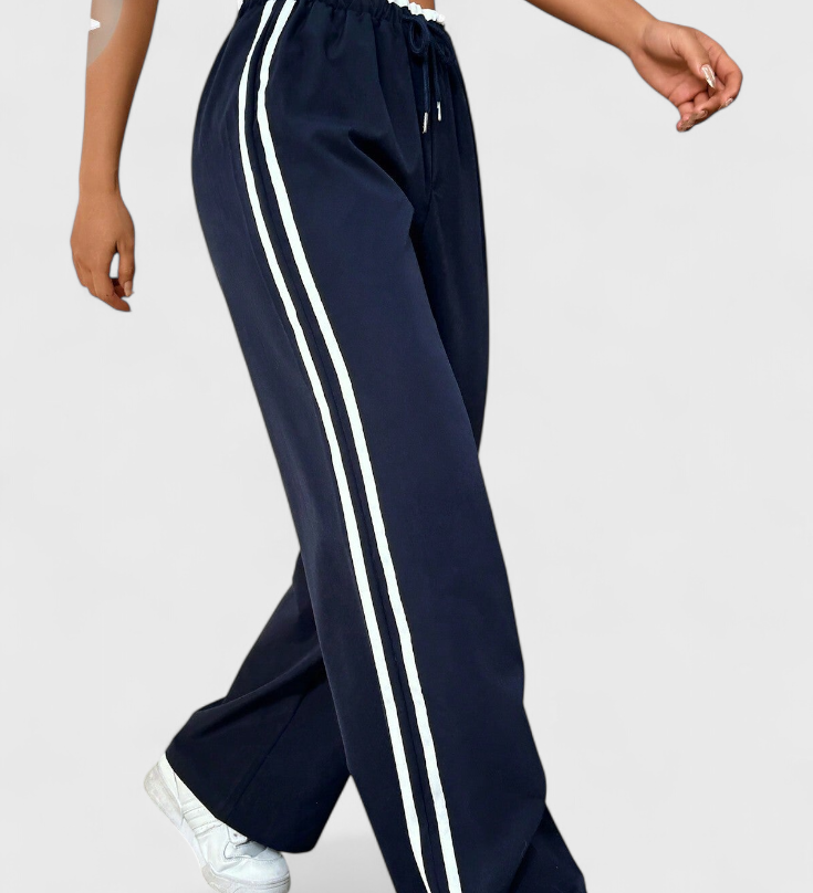 Pantalon Sportif Alanys à Jambes Larges avec Détail Latéral