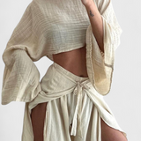 Ensemble Fluide Elsie avec Kimono et Pantalon Croisé