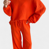 Aya Ensemble de Deux Pièces en Coton avec Décolleté en V