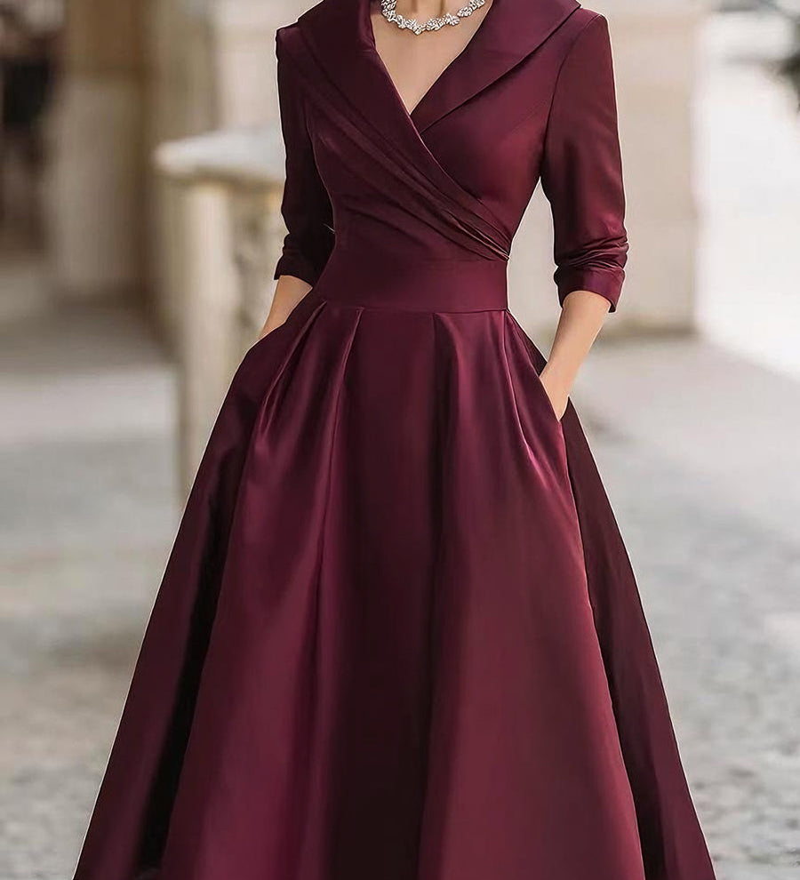 Lina - Robe midi en satin