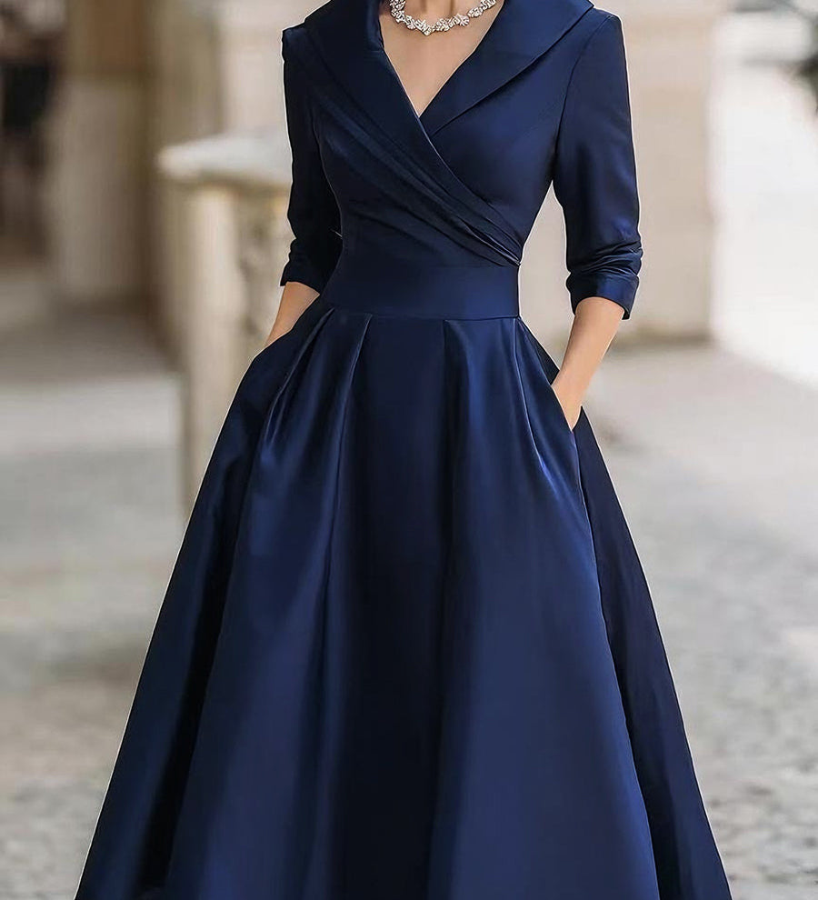 Lina - Robe midi en satin