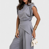 Sofia Ensemble Asymétrique avec Épaules Drapées