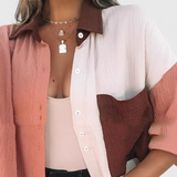 Juniper | Blouse à Boutons en Bloc de Couleur