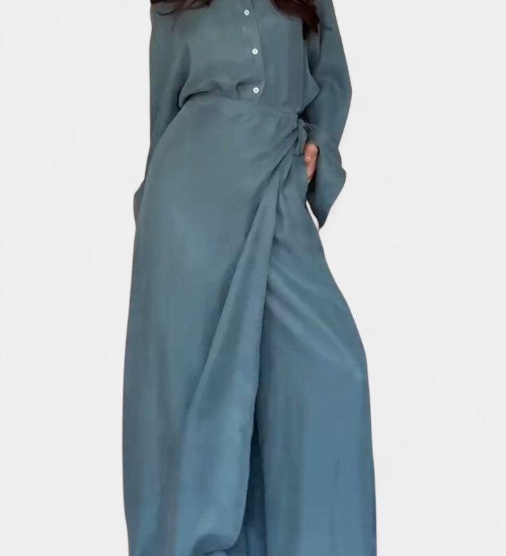 Ensemble Décontracté Marisol avec Chemise Ample et Pantalon Jupe