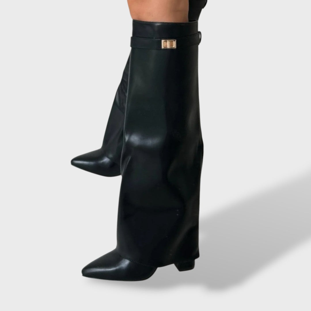 Bottes Hautes Femme Classiques en Daim Élégantes
