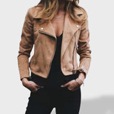 Isabel Veste courte en daim élégante et douce