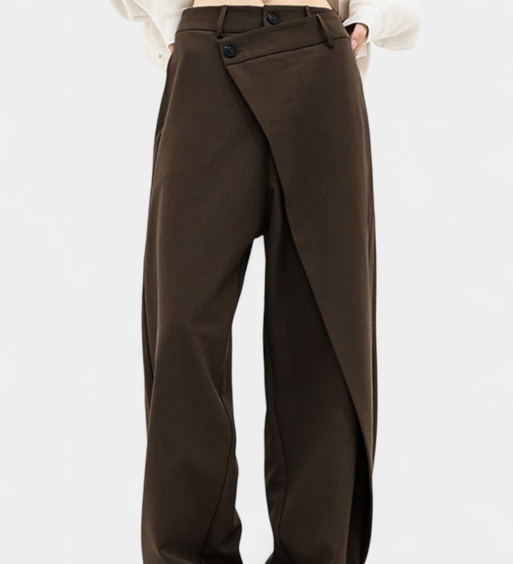 Pantalons Oaklyn Droits avec Drapé Moderne