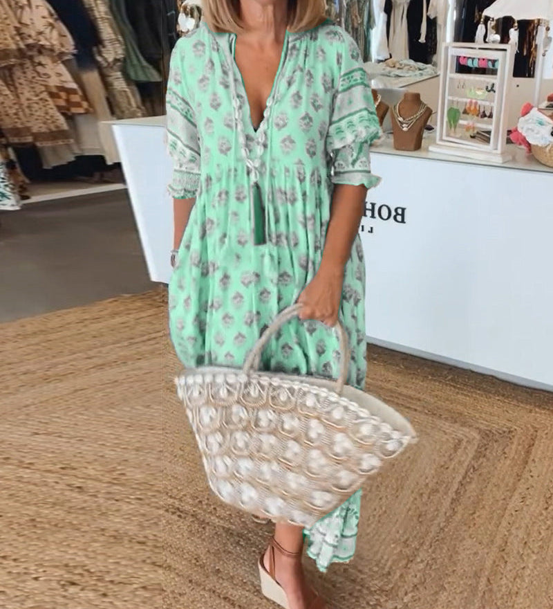 Modena - Robe décontractée imprimée avec décolleté en V