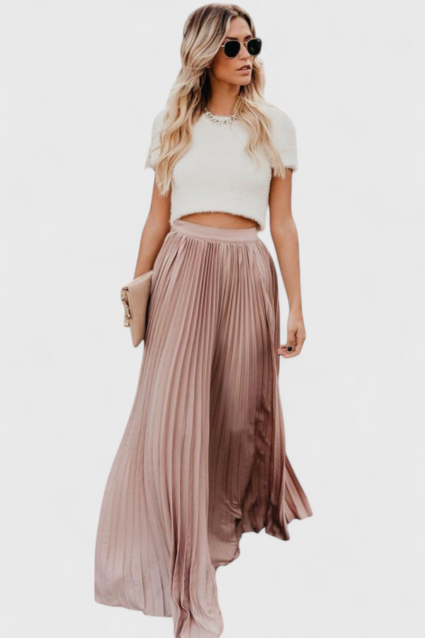 Jupe Longue Plissée Taille Haute Mila