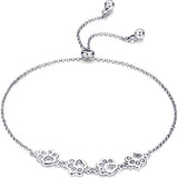 Bracelet ajustable en argent sterling avec empreinte de patte de chien