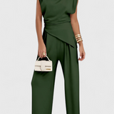 Sofia Ensemble Asymétrique avec Épaules Drapées