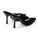 Sandales à talons hauts avec bout pointu ornées de strass