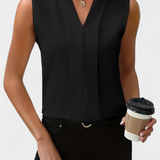 Nele | Blouse Sans Manches avec Décolleté en V et Coupe Fluide