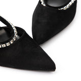 Sandales à talons hauts avec bout pointu ornées de strass