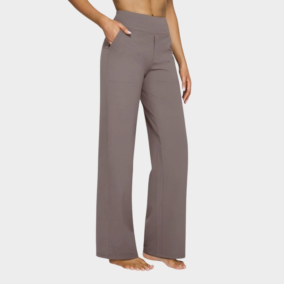 Calista™ | Pantalons femme à jambes larges couleur marron