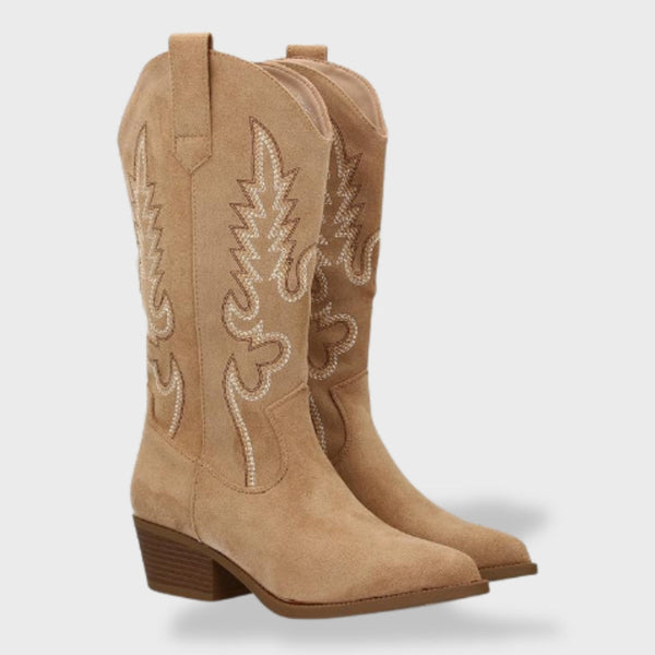 Sofía | Bottes cowboy pour femme avec broderie et talon bas