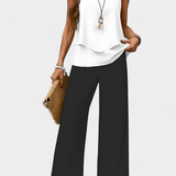 Ensemble Boho Élégant Martina Sans Manches avec Pantalon Droit Imprimé