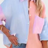 Juniper | Blouse à Boutons en Bloc de Couleur