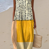 Leah | Robe Midi Colorblock à Pois