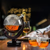 Ensemble Carte du Monde Bouteille et verre à Whisky