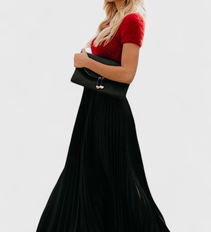 Jupe Longue Plissée Taille Haute Mila