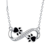 Collier Pattes d'Amour Infini avec Zirconium