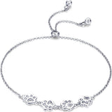 Bracelet ajustable en argent sterling avec empreinte de patte de chien
