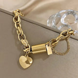 Bracelet épais avec cœurs | Or