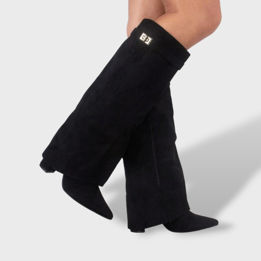 Bottes Hautes Femme Classiques en Daim Élégantes