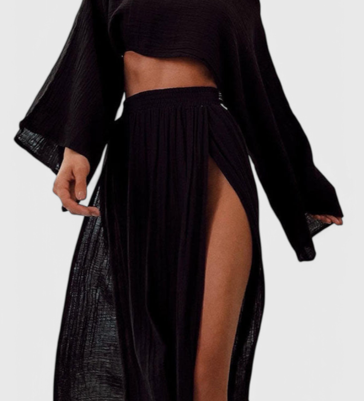 Martha Ensemble de Deux Pièces avec Jupe à Fente Haute