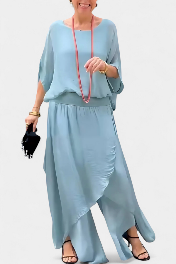 Maravilla Ensemble Fluide de Deux Pièces avec Top Ample et Jupe Asymétrique